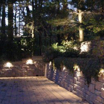 Retaing wall lights Landscape Designers Scituate